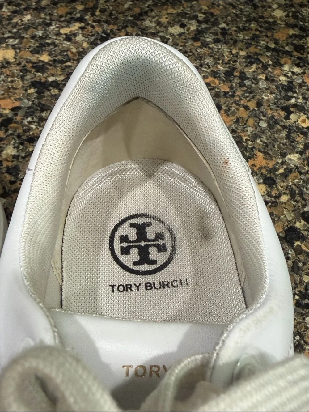 Tory Burch 7.5  White Leather ladies  Sneakers